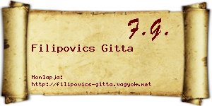 Filipovics Gitta névjegykártya